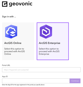 Signing in with ArcGIS Enterprise